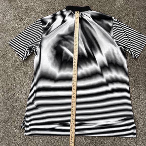Peter Millar Summer Comfort Short Sleeve Polo Mens Sz XL Logo Black White Stripe - Picture 10 of 11